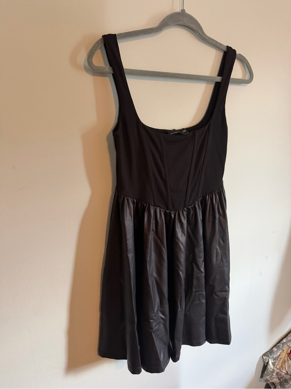 ASOS Designs Black Faux Leather Mini Dress